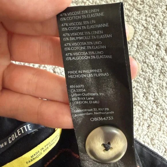 Maeve Colette Black Wide Leg Crop Linen Blend Pants 27 Minimal Coastal Career - Picture 8 of 10